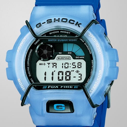Die blaue Casio G-Shock DW-6900S-2T mit LÜNETTENSCHUTZ