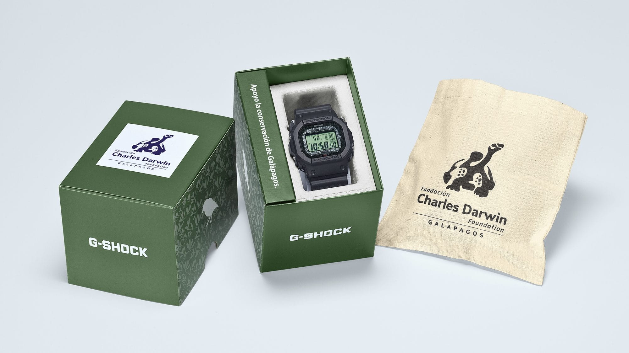 GW-B5600CD-1A3 Die grüne Box der GW-B5600CD-1A3 Kollaborationsuhr von G-SHOCK x Charles Darwin