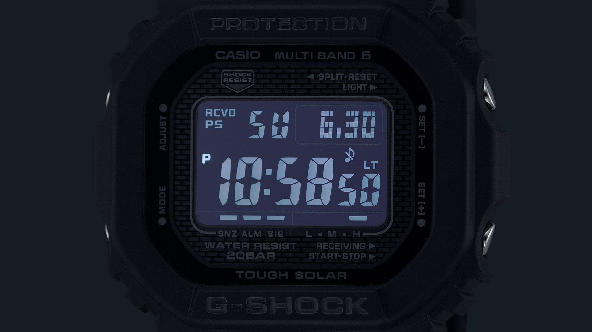 Vollautomatische LED-Hintergrundbeleuchtung der schwarzen GW-5000 Digitaluhr