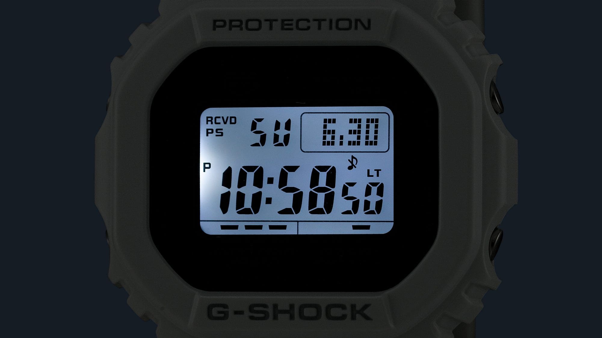 Vollautomatische LED-Hintergrundbeleuchtung der weißen GW-5000 Digitaluhr