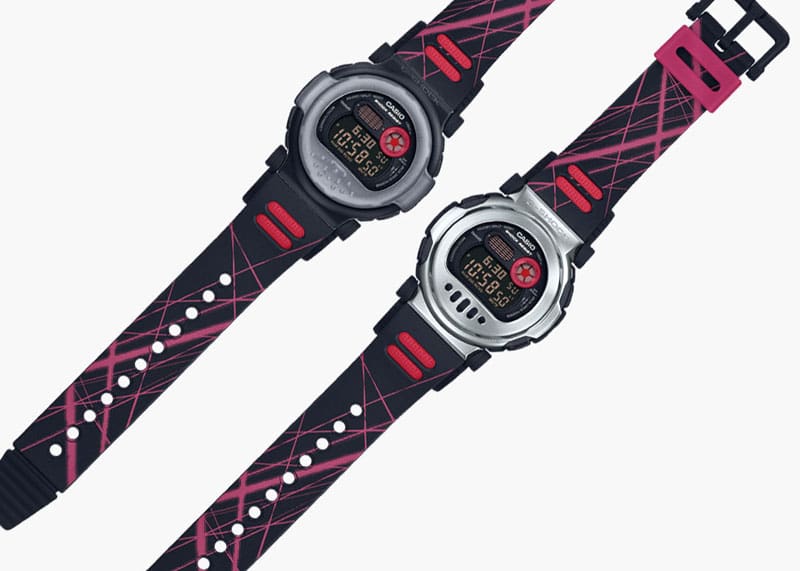 Die zwei Designs der Casio G-Shock G-B001MVA Armbanduhr nebeneinander: einmal mit abnehmbarer Urethan-Lünette und einmal ohne