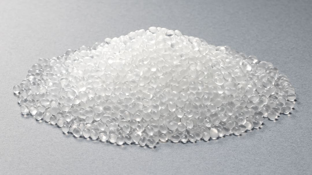 Ein Häufchen aus durchsichtigem Resin-Granulat