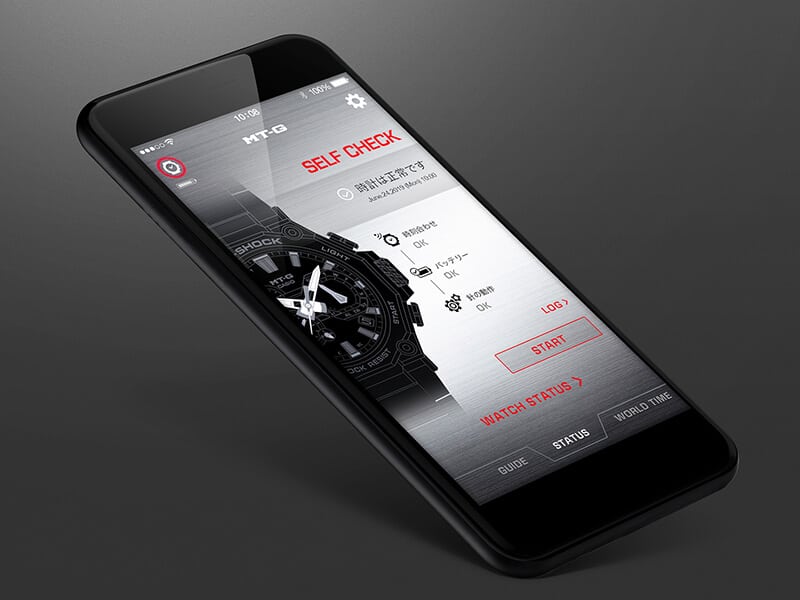 Smartphone mit der G-Shock App darauf