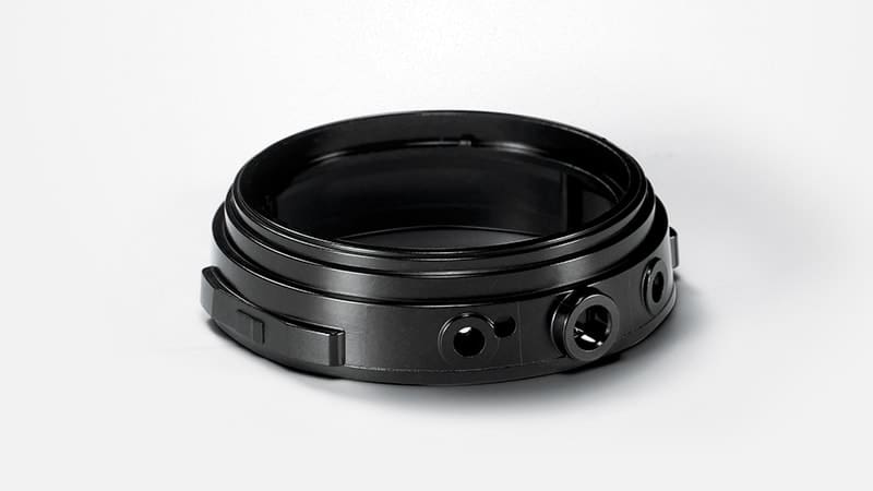 Schwarzes Gehäuse aus karbonfaserverstärktem Resin