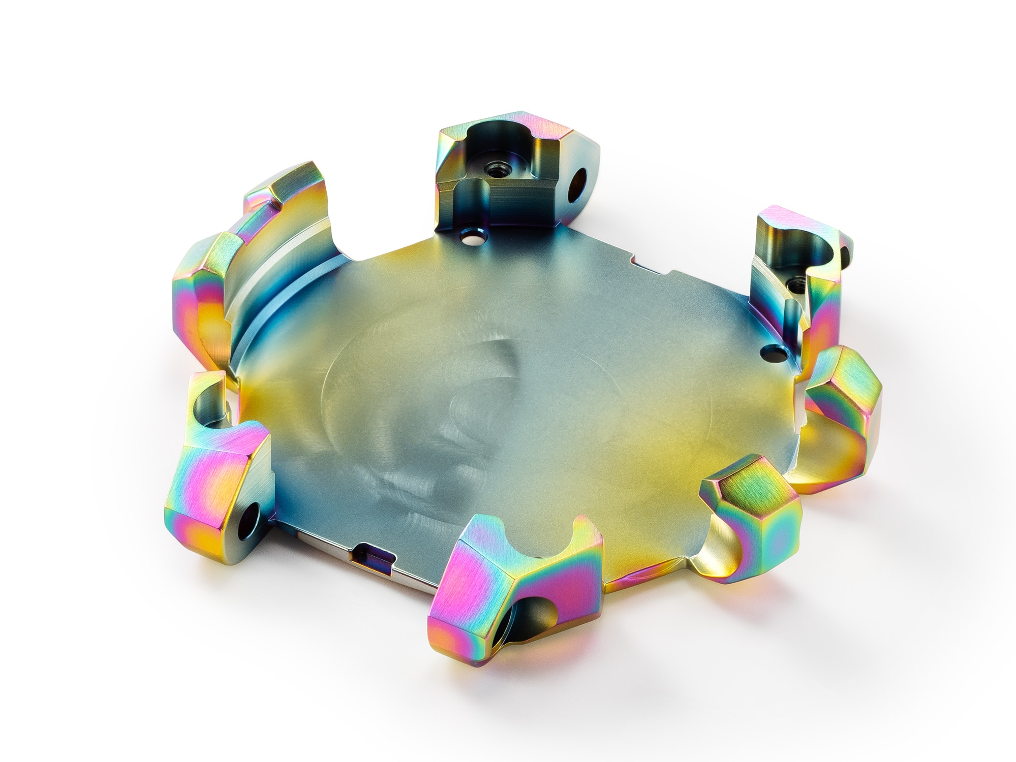 Nahaufnahme der Regenbogen-Ionenplattieren des Gehäuses der MTG Armbanduhr