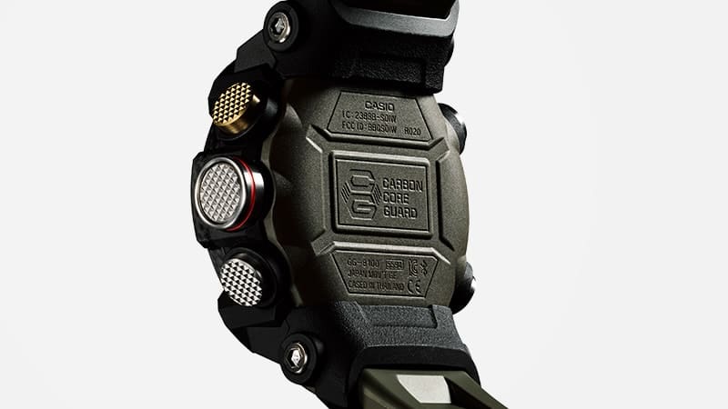 Gehäuseboden einer Master of G Mudmaster GG-B100 Armbanduhr