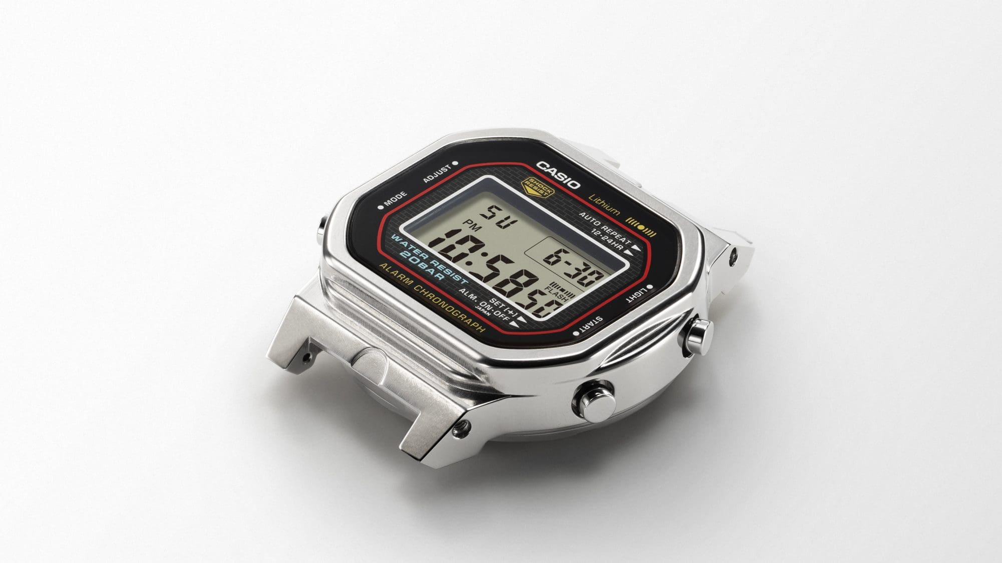 Das Edelstahlgehäuse der Casio G-Shock DW-5000R-1A