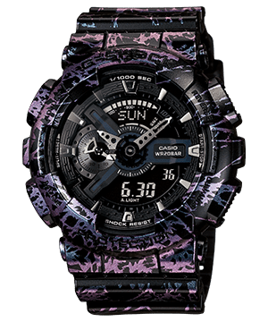 The Casio G-Shock GA-110PM-1A wristwatch with polarised colour coating
