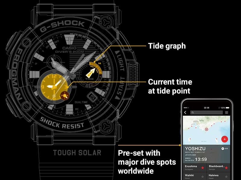 Illustration of the tide display