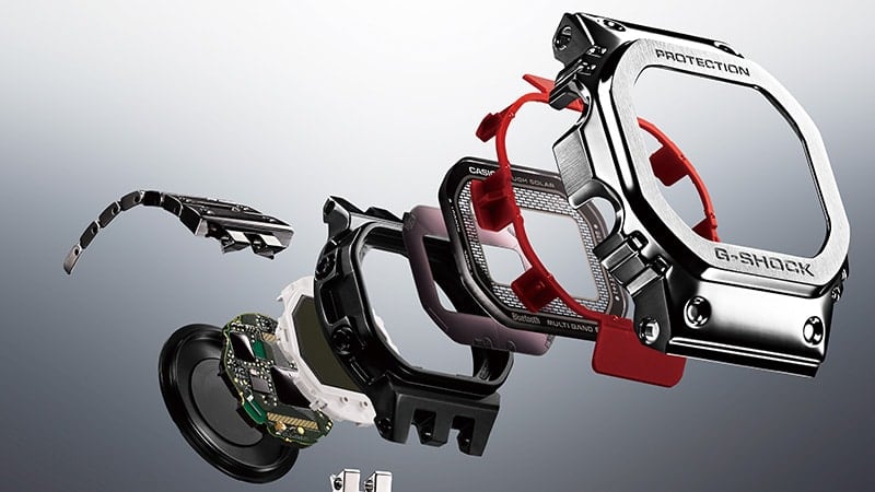 Case components of the Casio G-Shock GMW-B5000 wristwatch