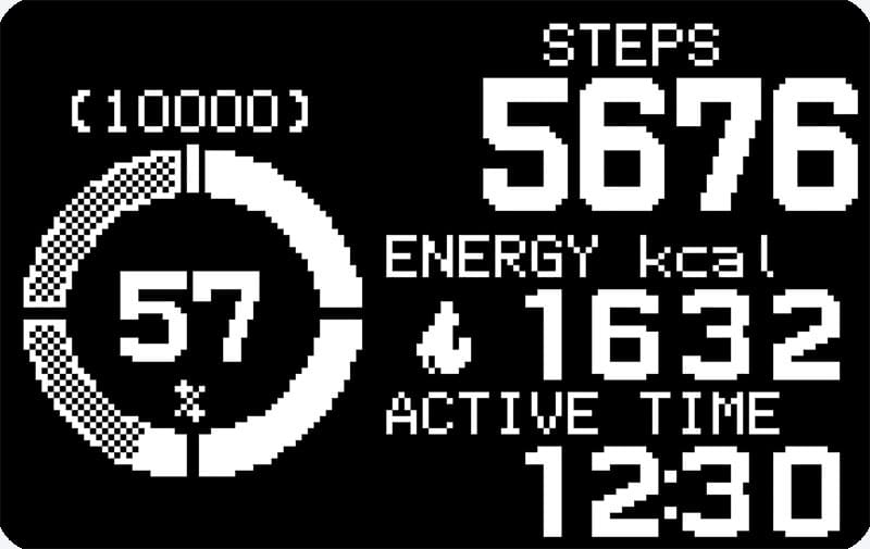 Pedometer display