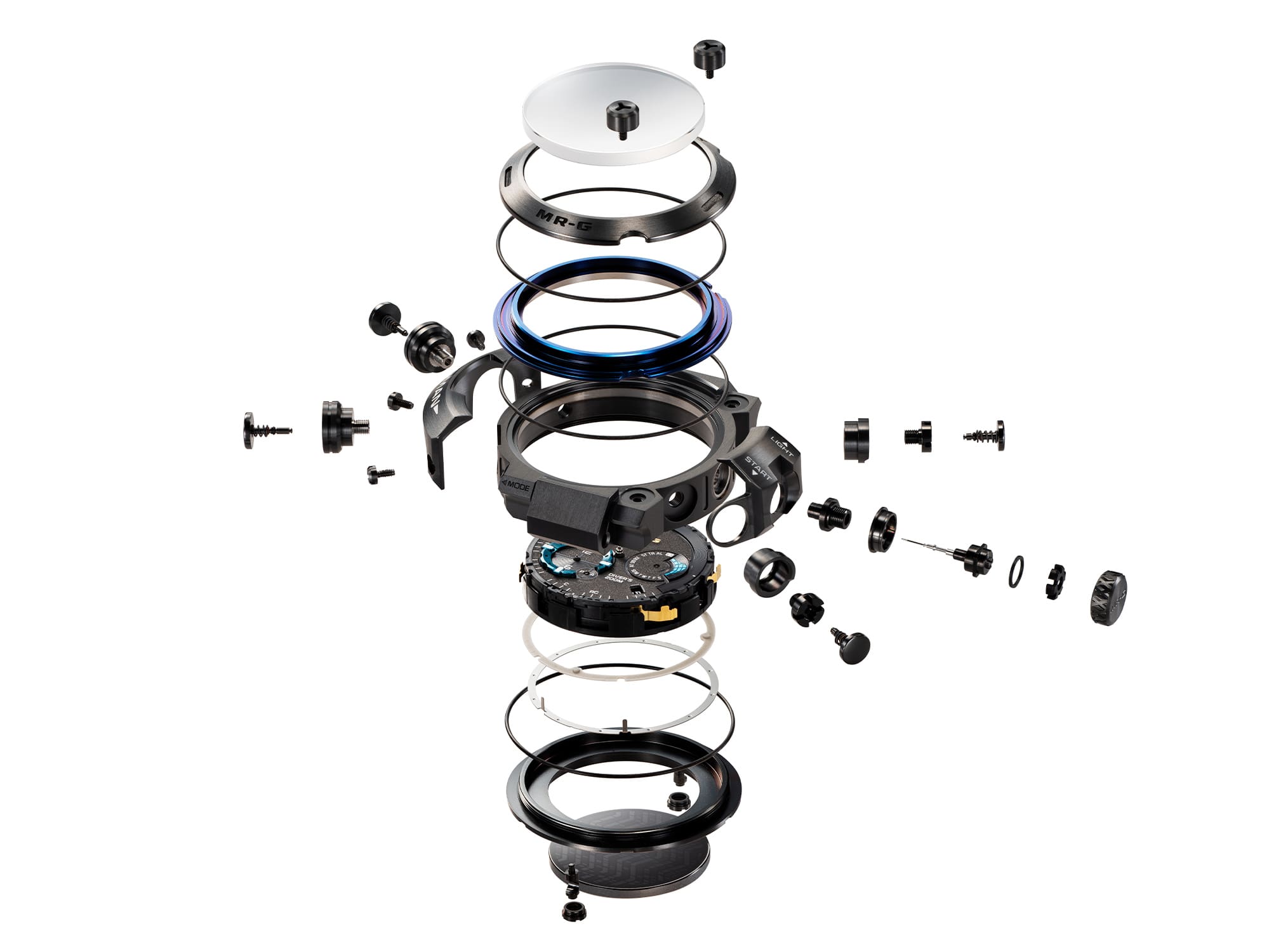 Exploded view of G-SHOCK watch Exploded view of G-SHOCK watch