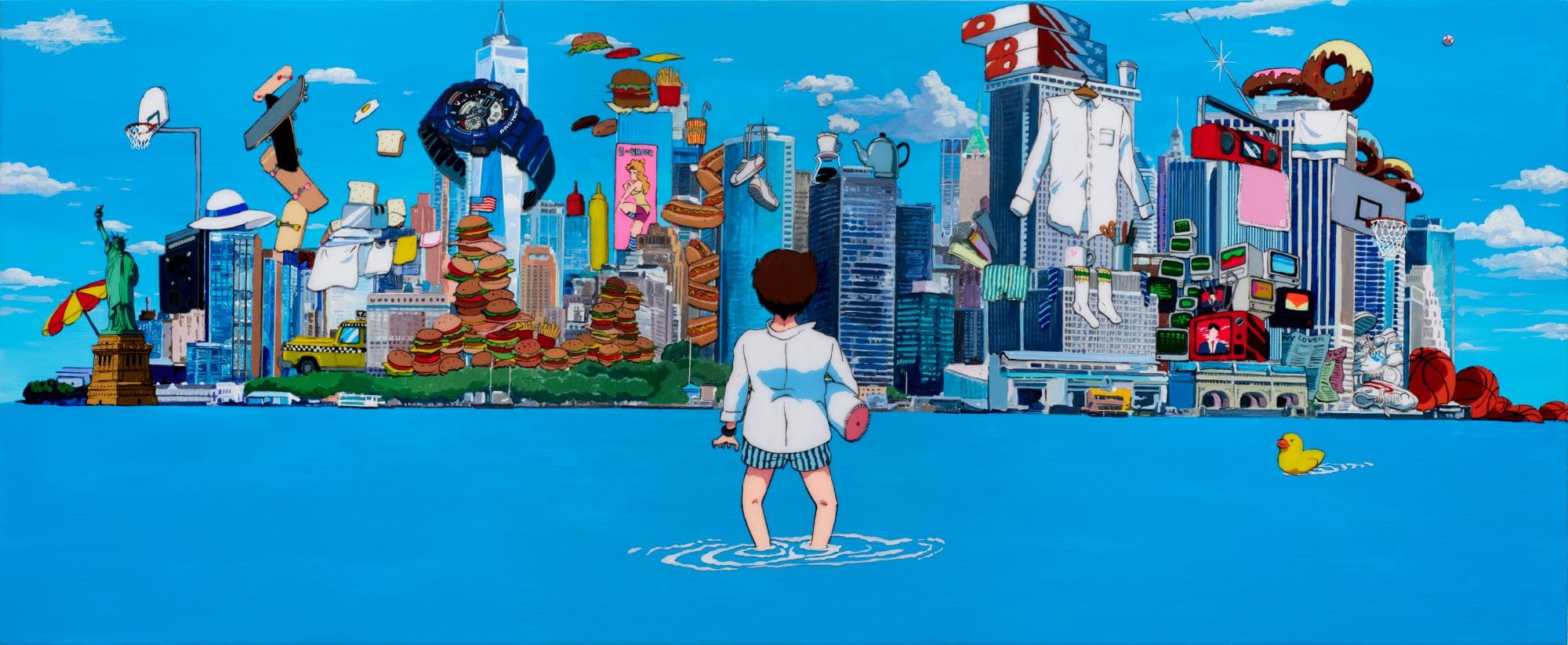 A artwork by artist Tatsuya Yokosaka created to commemorate the Los Angeles issue