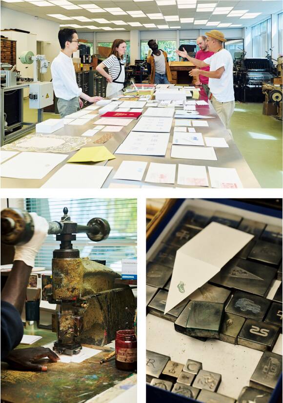 A photo of The process of printing materials