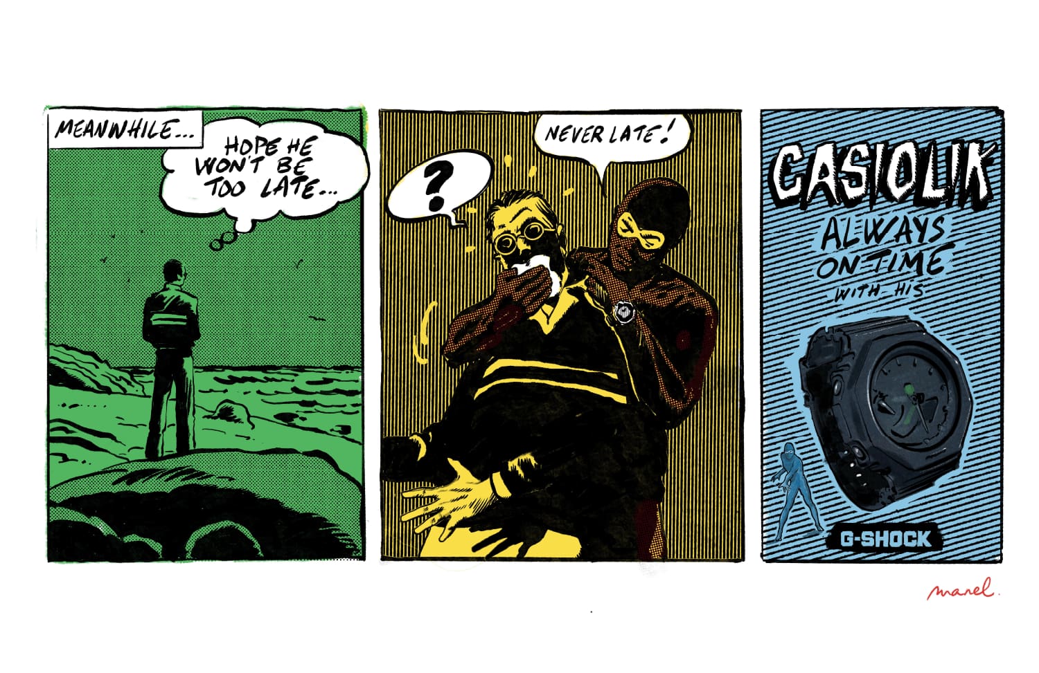 Stéphane Manel record-cover illustrations for G-SHOCK