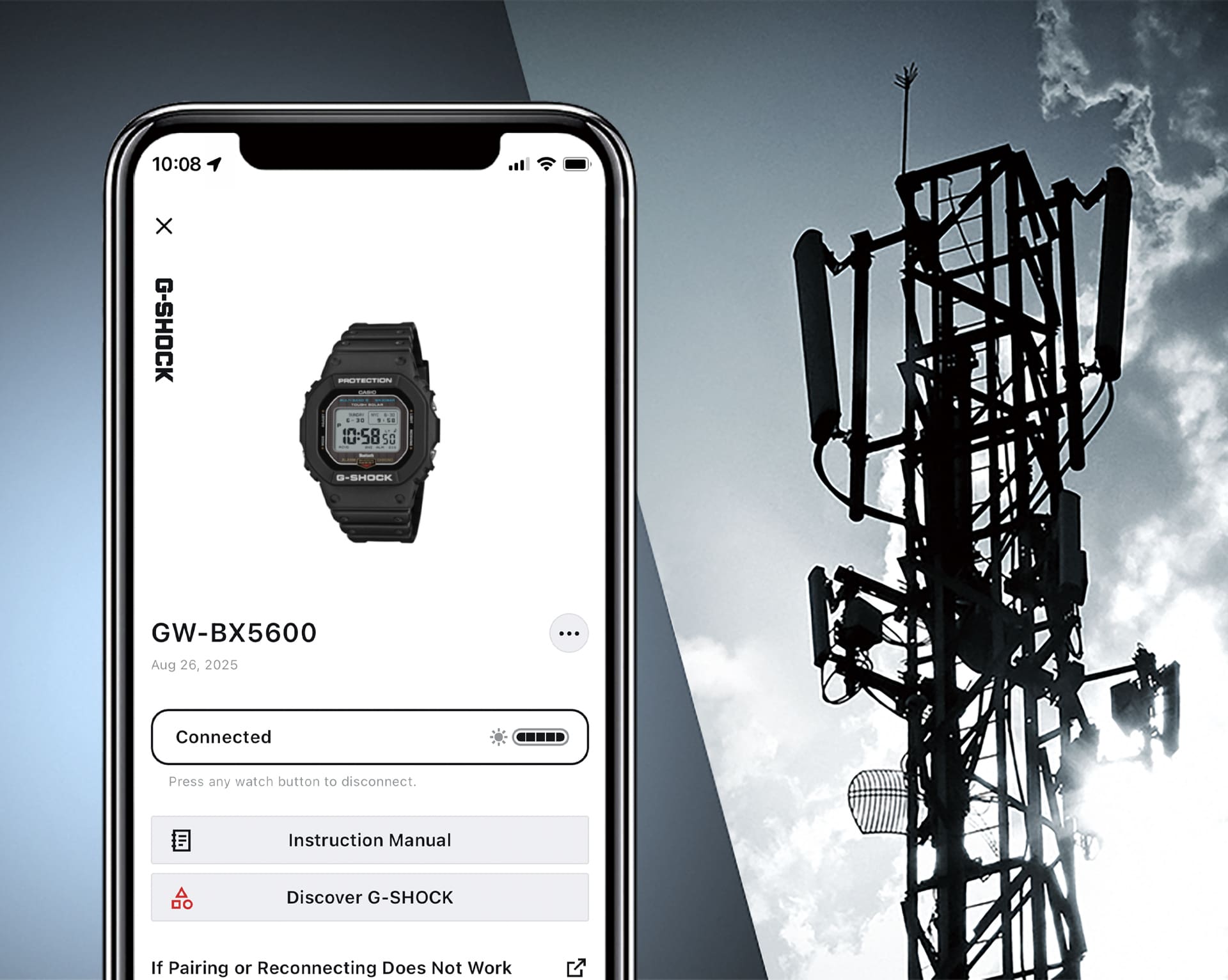Image of GW-BX5600 Bluetooth®-enabled radio solar watch