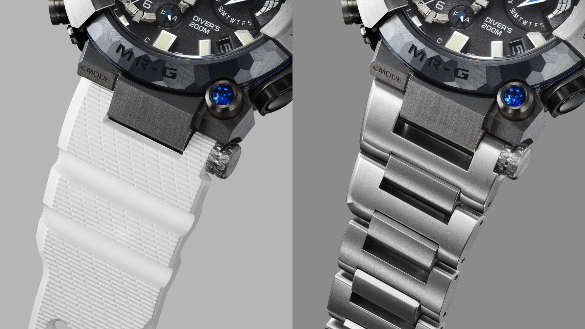 MRG-BF1000EB standard strap and replacement bracelet, two wearing style images