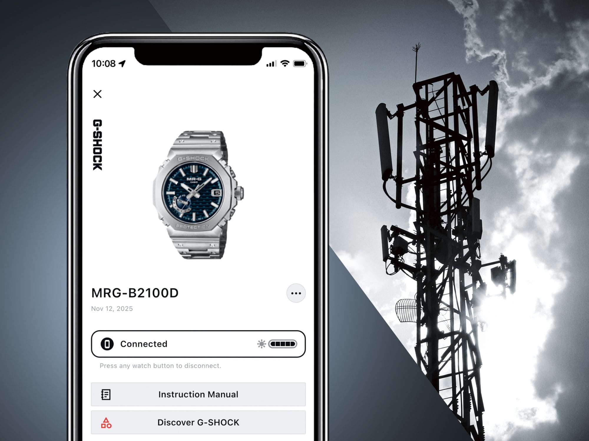 Image of MRG-B2100D-2A Bluetooth®-enabled radio solar watch