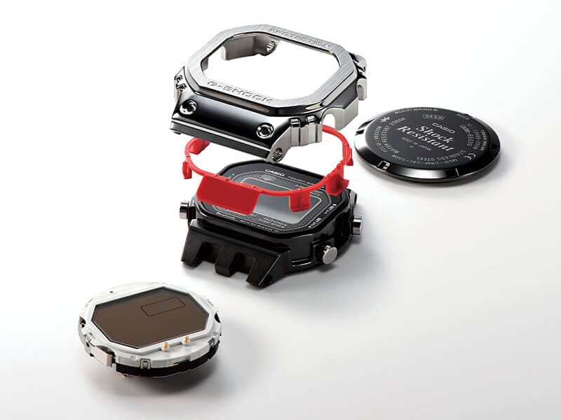 Exploded view of the G-SHOCK GMWB5000TCC-1 titanium watch Exploded view of the G-SHOCK GMWB5000TCC-1 titanium watch