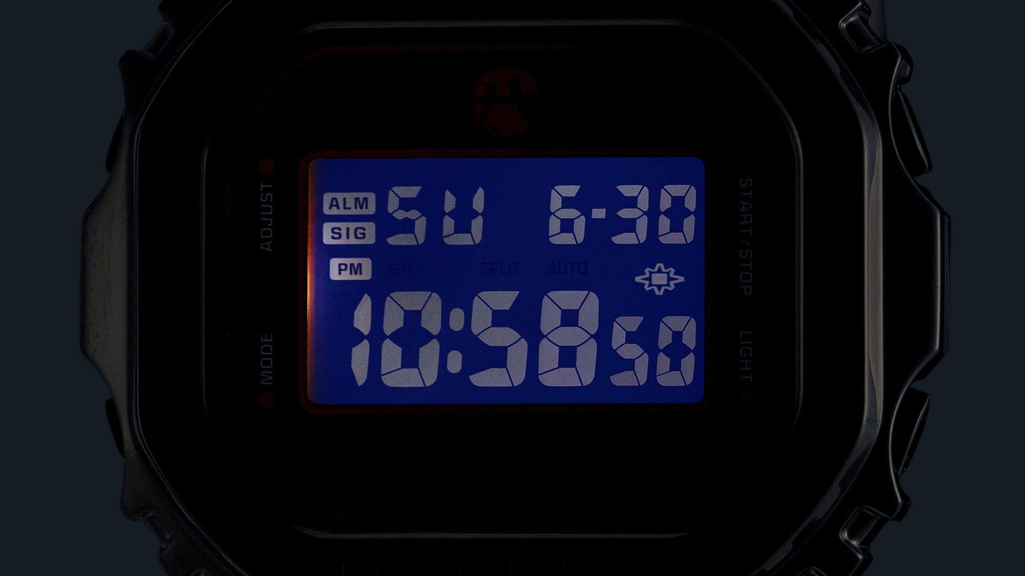 Super Illuminator (luz de fondo LED de alto brillo) para mantener la legibilidad del reloj en la oscuridad