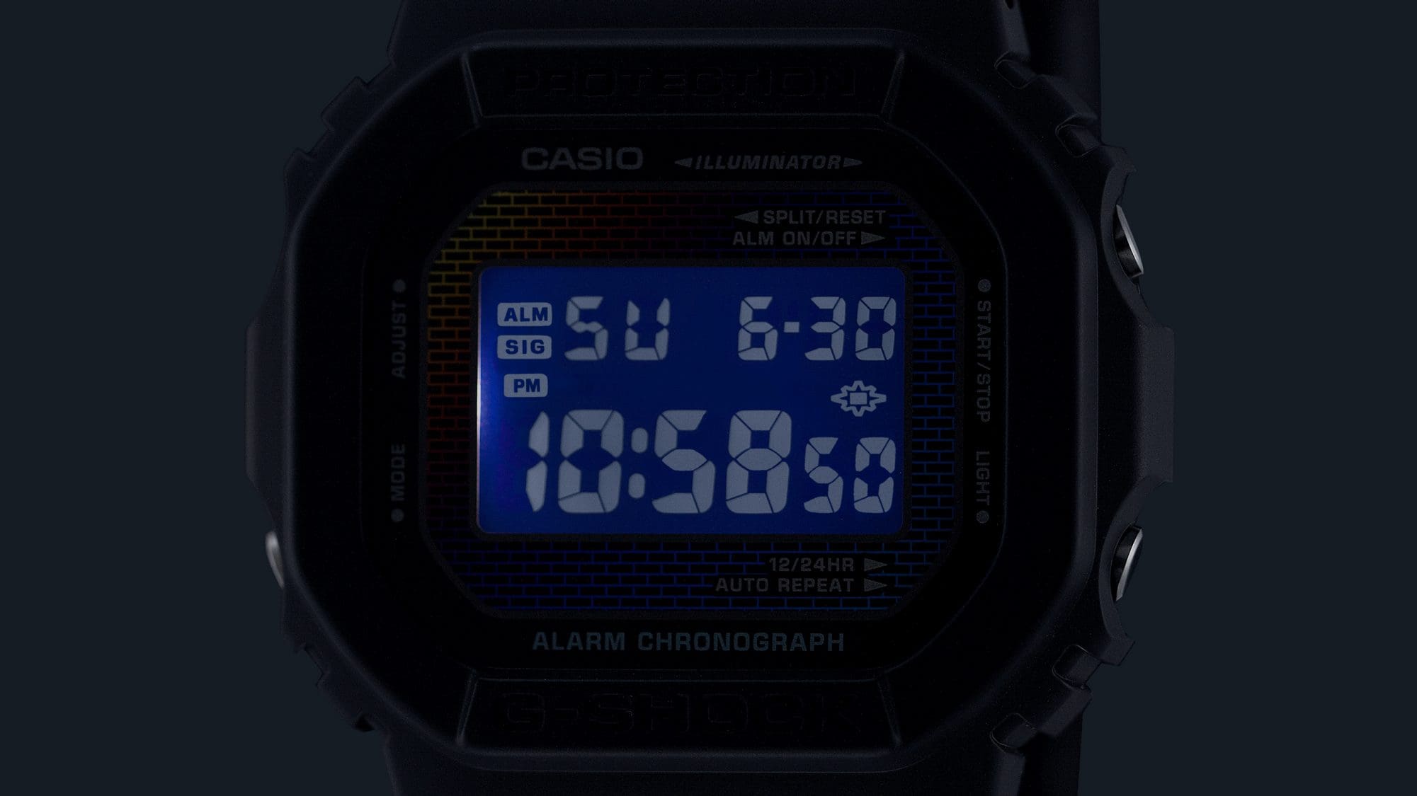Super Illuminator (luz LED de alto brillo) para mantener la legibilidad del reloj en la oscuridad