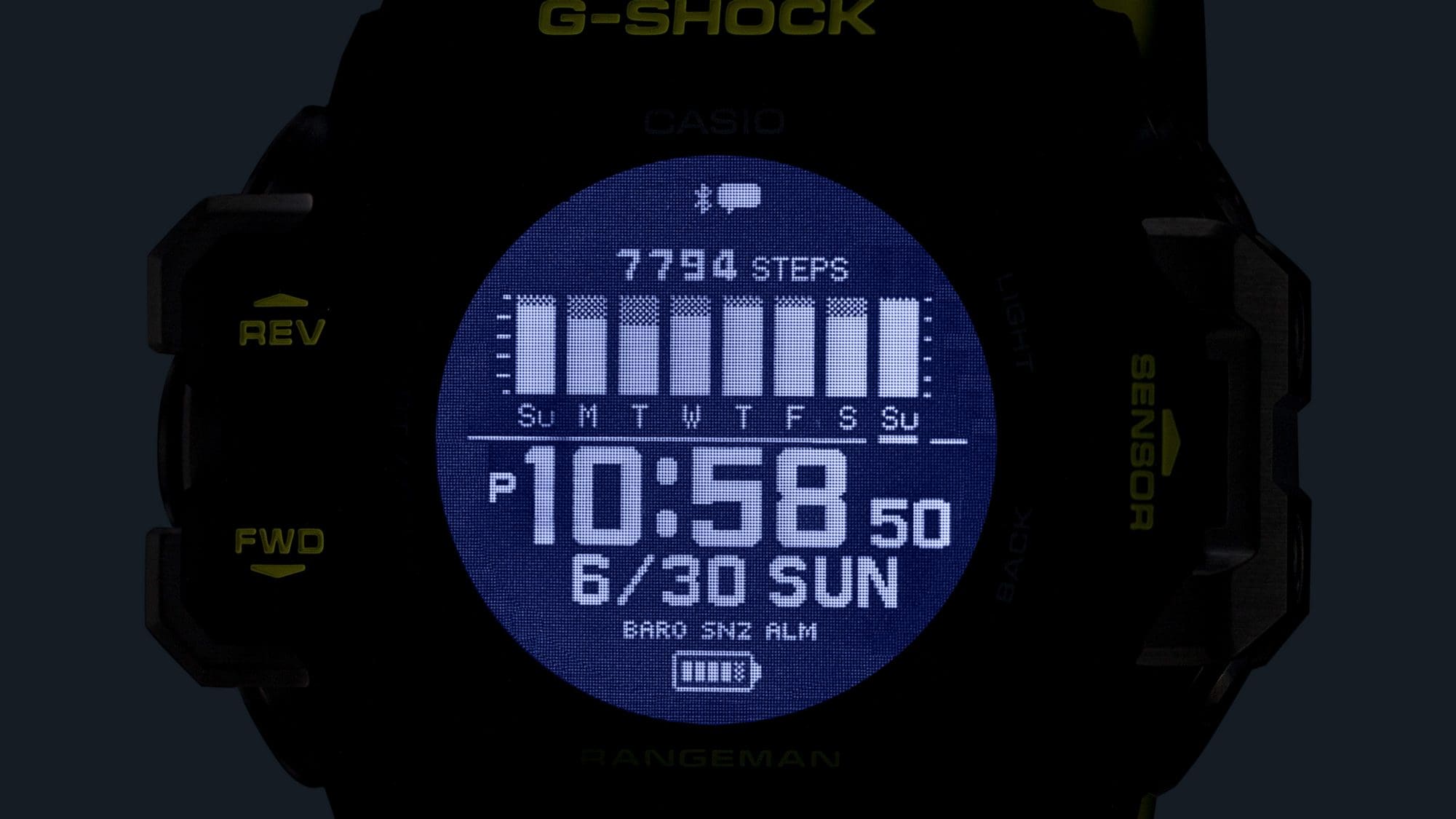 Super Illuminator (luz LED de alto brillo) para mantener la legibilidad del reloj en la oscuridad