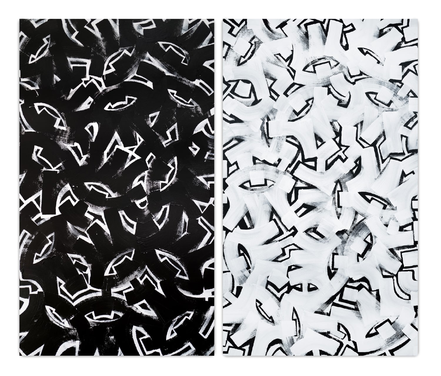 Des motifs en noir et blanc reprenant les motifs graphiques emblématiques d'Eric Haze.