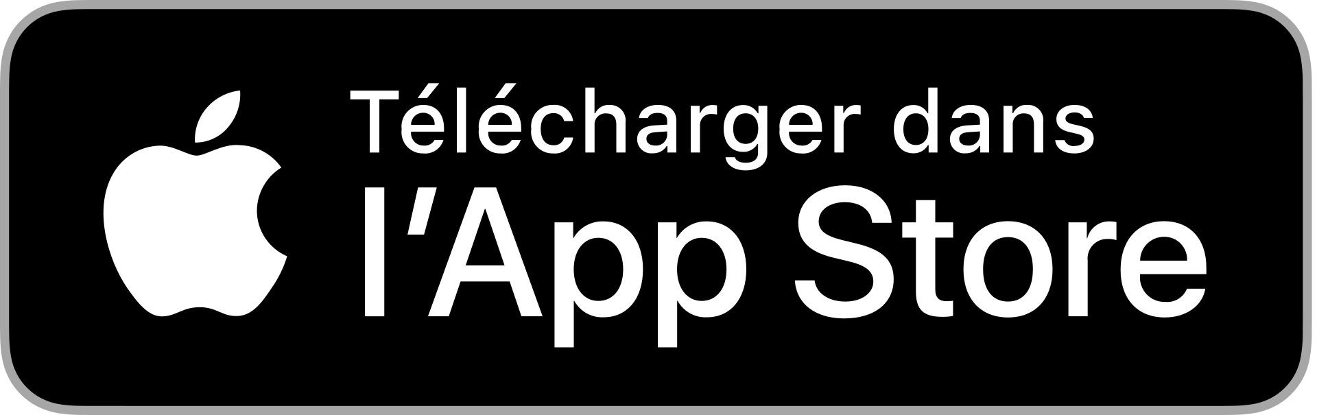 Logo Apple avec texte " Télécharger dans l'App Store ". L'image renvoie à l'Apple Store.