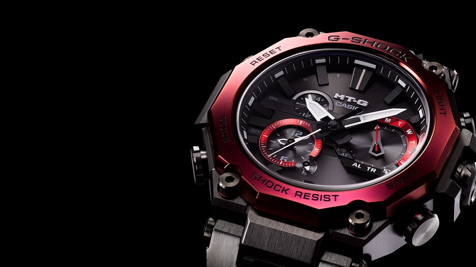 Lunette bordeaux du chronographe MTG-B2000