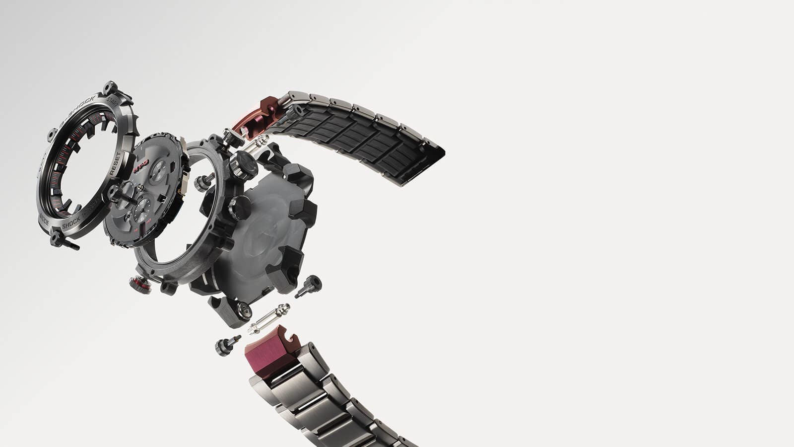 Les différents composants de la montre-bracelet Casio G-Shock MTG-B3000BD-1A
