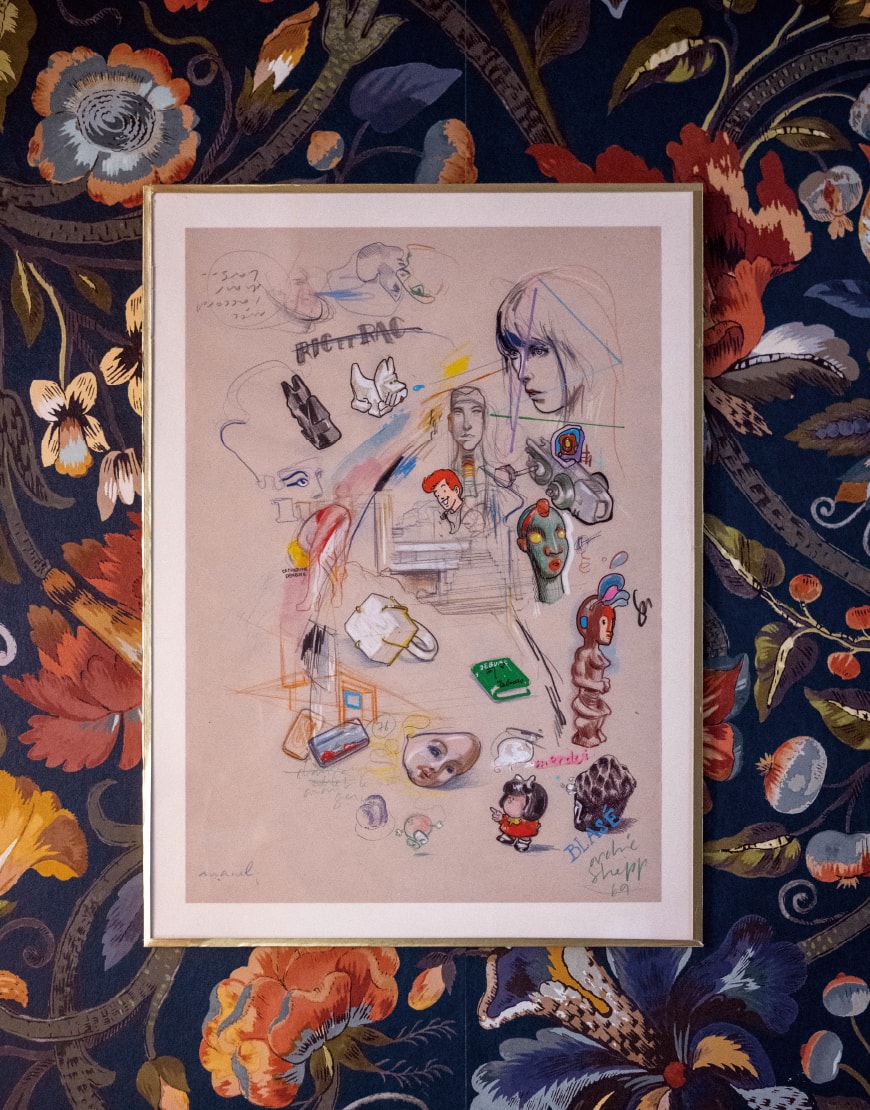 Karya seni ilustrasi yang sudah jadi di studio