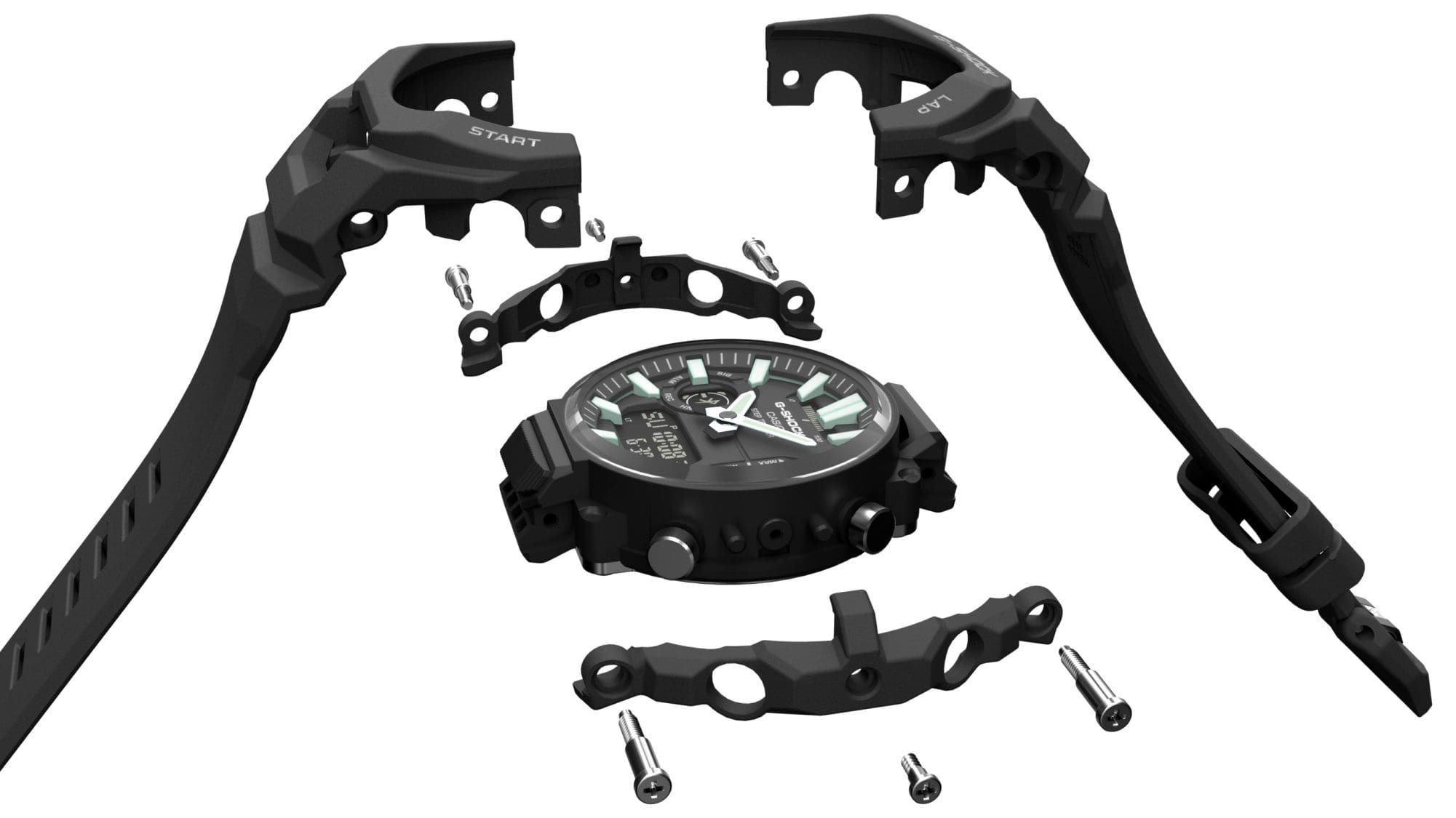 Konstruksi tali jam dan bezel yang terintegrasi Desain ramping dengan ukuran yang sangat nyaman