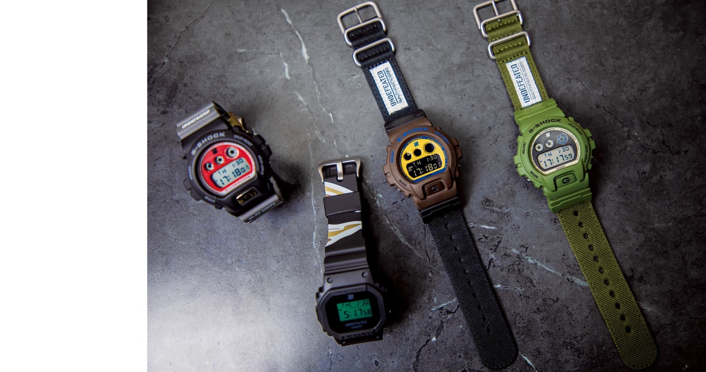 I quattro modelli di orologi della collaborazione G-Shock Undefeated