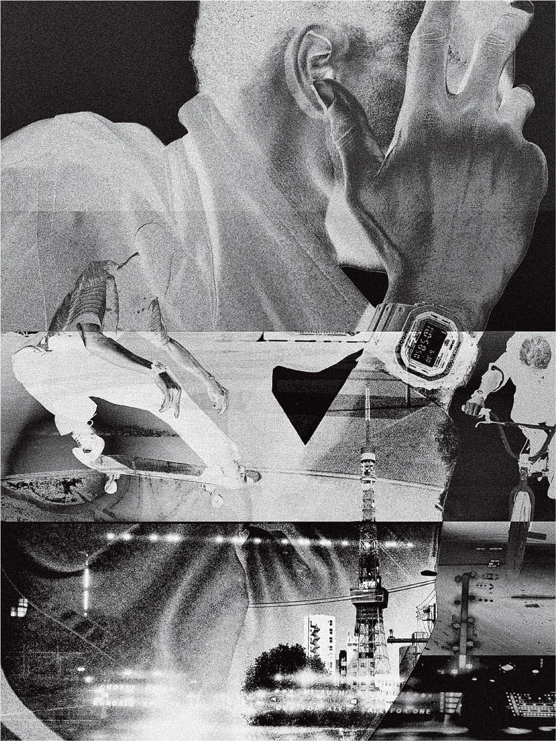 Collage di immagini in bianco e nero