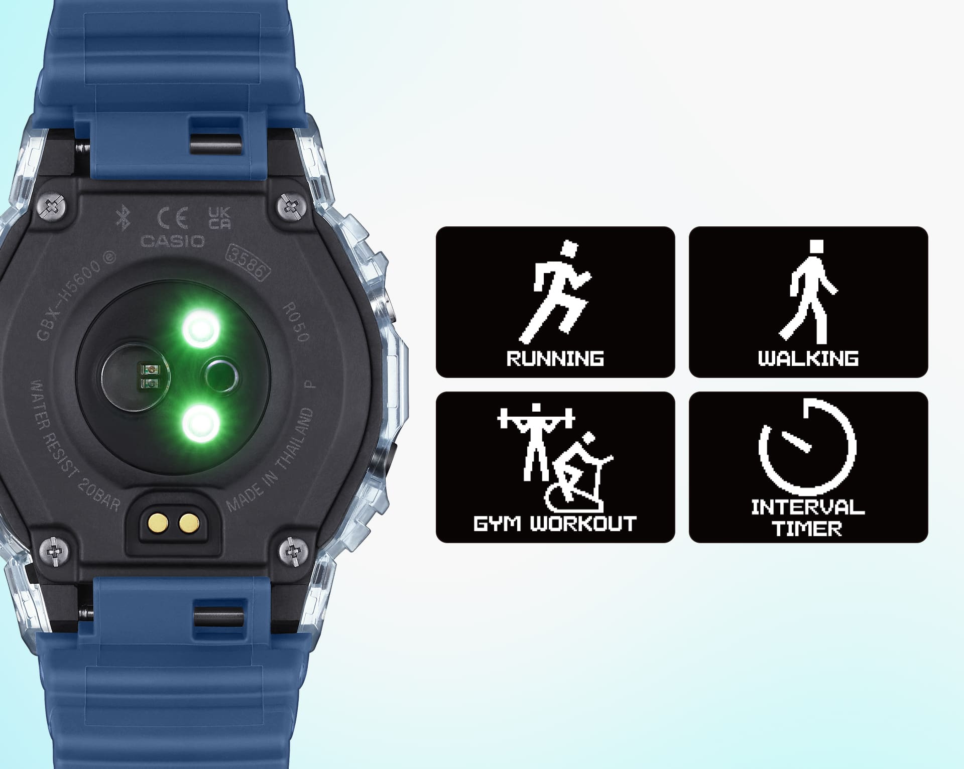 4つのアクティビティに対応したトレーニング機能を搭載したGBX-H5600-2画像