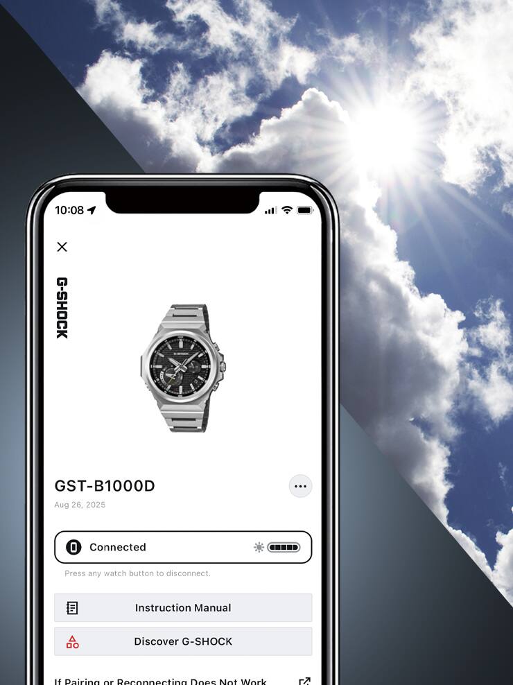Bluetooth®지원 무선 태양열 시계인 GST-B1000의 이미지