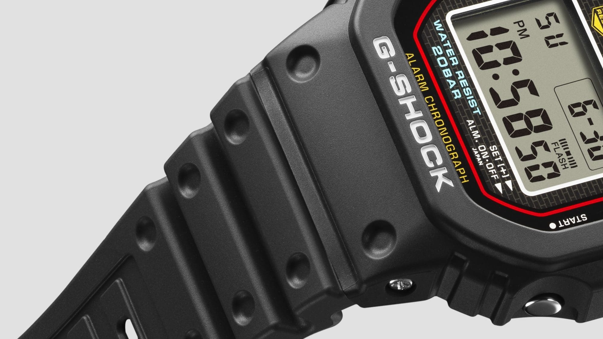 Close-up van het punt waar de armband en kast samenkomen