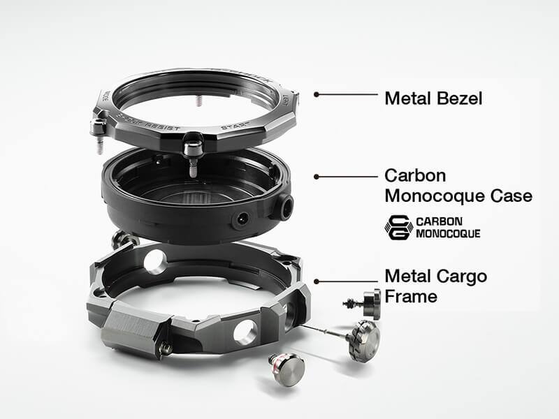 Partes individuais da luneta dos relógios de pulso MTG: Metal, caixa de cabon e armação de metal