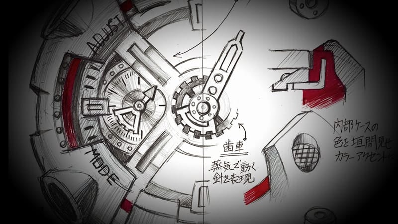 原始設計結合了大型錶殼和分層錶盤