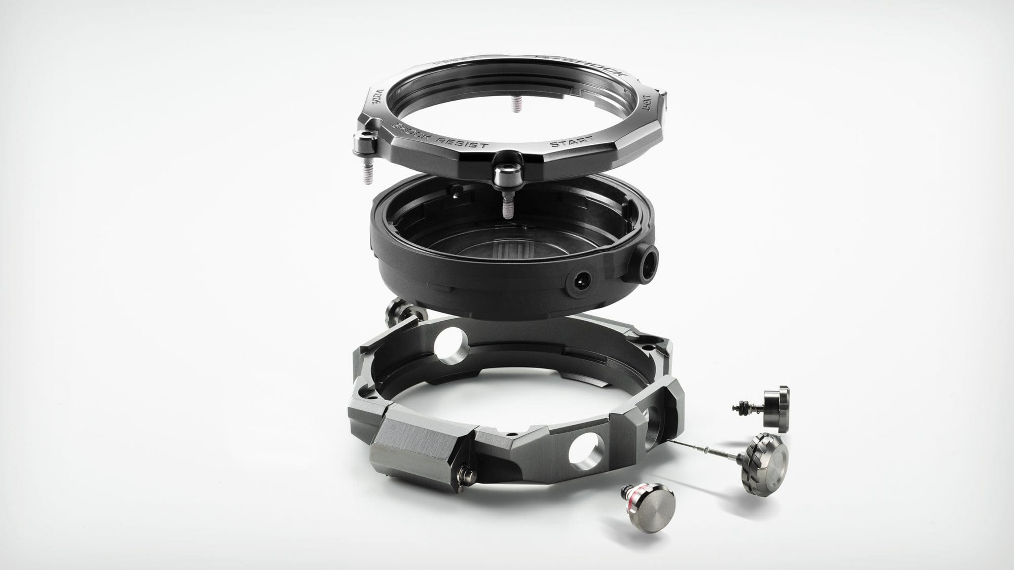 雙核心防護構造碳材質單殼式錶殼